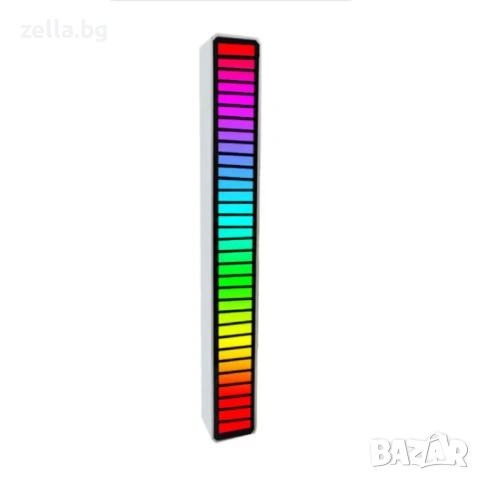 RGB LED лента с аудио активация, 32 LED диода, USB-C | Музикален VU метър за гейминг 10257, снимка 14 - Нумизматика и бонистика - 54661893
