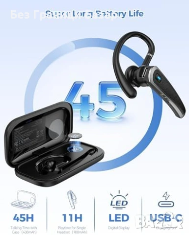 Нова Bluetooth слушалка с микрофон ENC шумопотискане 56ч IPX5 за шофиране спорт работа, снимка 4 - Bluetooth слушалки - 54431066