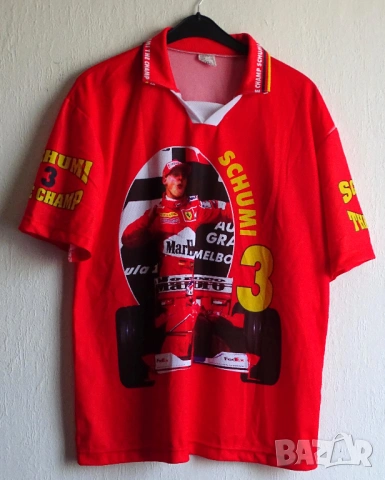 Michael Schumacher Formula One F1 Racing - полиестерна мъжка тениска XL