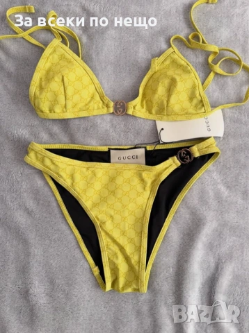 Gucci Дамски Жълт Бански С 2 Части👙Дамски Бански С Две Части В Жълт Цвят Гучи Код DST28