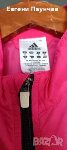 Adidas размер М (S) дамско тънко яке тип ветровка в розово , снимка 3 - Якета - 55419180