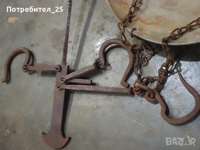 Стар кантар паланза  до 50кг., снимка 2 - Антикварни и старинни предмети - 55608324