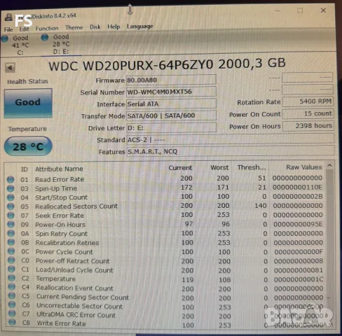 Дискове Western digital стари но читави 2 TB и 500 GB, снимка 3 - Твърди дискове - 55682600
