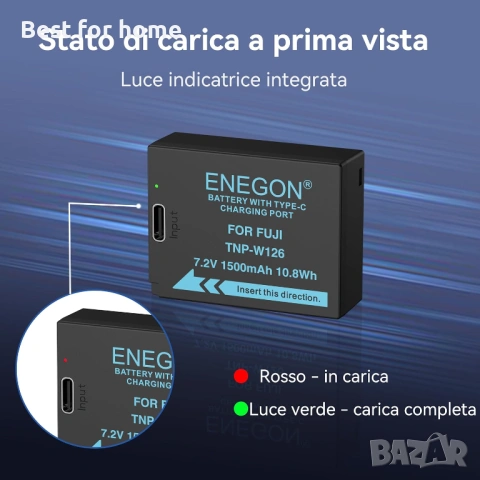 ENEGON NP-W126/W126S USB-C директно зареждане , снимка 6 - Друга електроника - 54445530