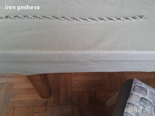 сребърен ланец, снимка 3 - Колиета, медальони, синджири - 54345567