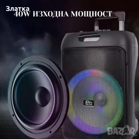 Преносима караоке тонколона Sing-e ZQS12148 (12") с мощен бас, снимка 3 - Тонколони - 54921867