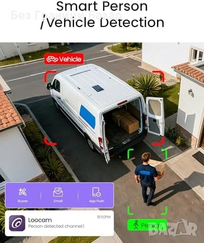 Нова Loocam 4K UHD 8MP PoE камера куполна IR 30м нощно виждане IP66 засичане движение, снимка 6 - IP камери - 54349104