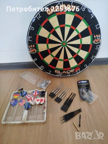 Професионална сизалова мишена за дартс Winmau Blade 5 + Комплект стрелички и пера