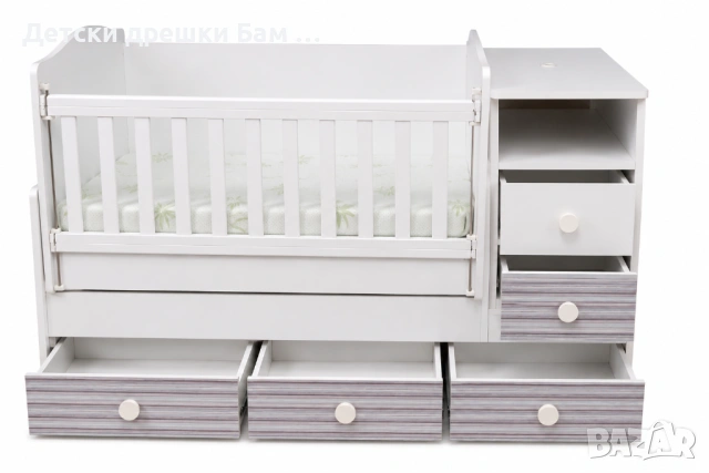 Трансформираща се бебешка кошара Dizain Baby с матрак Aloe Vera, снимка 3 - Бебешки легла и матраци - 54792019