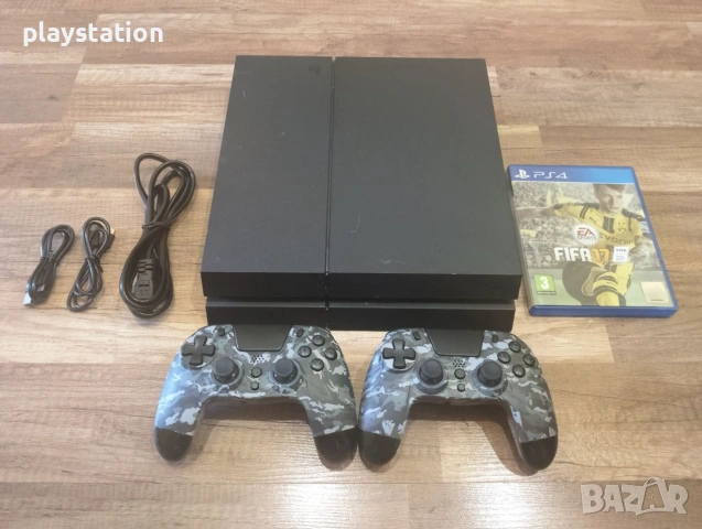 PlayStation 4 Fat 500GB / След Профилактика / 2 Камуфлажни Джойстика + FIFA 17, снимка 3 - PlayStation конзоли - 55001195