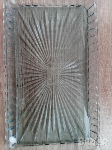 Синьо кристално плато от 80 те години, снимка 2 - Сервизи - 54222302