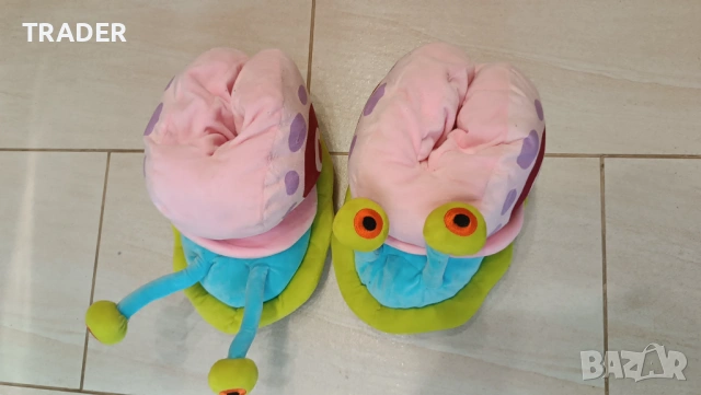 Домашни пантофи чехли зима 3D охлюв, неплъзгаща се подметка, многоцветни, снимка 8 - Пантофи - 39488443
