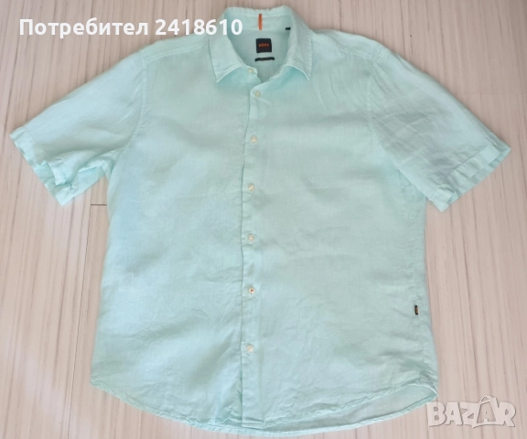 Hugo Boss Rash_2 Len / Лен Regular Fit Mens Size L НОВО ОРИГИНАЛ! Мъжка Ленена Риза., снимка 12 - Ризи - 55278571