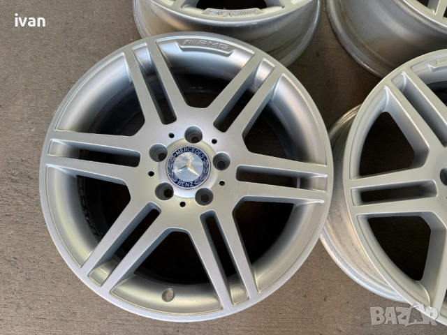 4 бр. оригинални алуминиеви джанти Mercedes AMG 17 цола 5x112 , централен отвор 66.6, снимка 4 - Гуми и джанти - 54852652