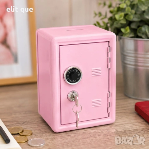 Метална малка сейф-касичка с кодова ключалка и ключ , снимка 4 - Други стоки за дома - 55228091