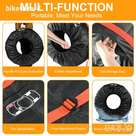 Комплект от 4 чанти за гуми Adiwo, предпазни калъфи за гуми с дръжка за носене за 17-21 инча НОВИ, снимка 2 - Аксесоари и консумативи - 54152579