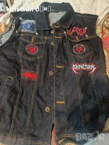 Battle vest дънков метъл елек с нашивки , снимка 2 - Якета - 54889206