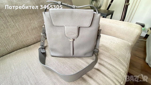Tods дамска кожена чанта сива, снимка 2 - Чанти - 54663737