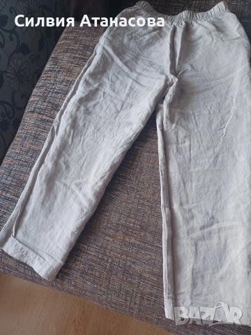 Ленен панталон H&M XS, снимка 4 - Панталони - 54778487