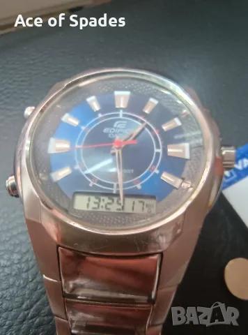 Мъжки  Casio Edifice EFA-128D-2AV с нова батерия Varta 371, снимка 4 - Мъжки - 55690313
