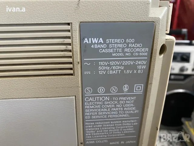 Касетофон Aiwa CS-500, снимка 6 - Радиокасетофони, транзистори - 55298743