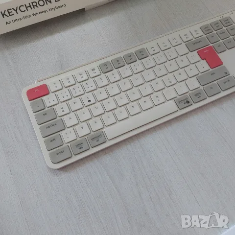 Премиум безжична клавиатура Keychron B6 Pro Ultra-Slim (Retro Red) – Пълен комплект, снимка 5 - Клавиатури и мишки - 55477626