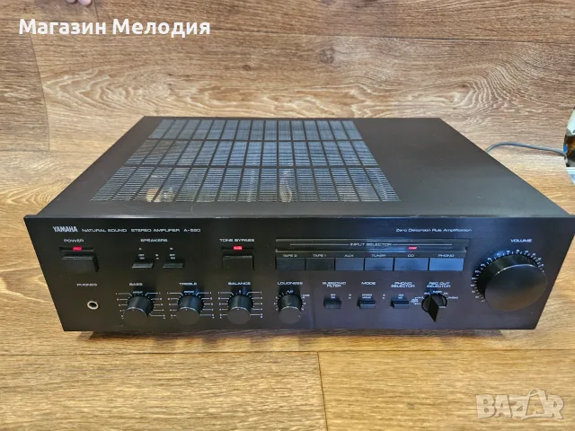Усилвател Yamaha A-520 Natural Sound – Японска мощ и детайл от Златната ера Две по 80 вата, снимка 2 - Ресийвъри, усилватели, смесителни пултове - 55400837