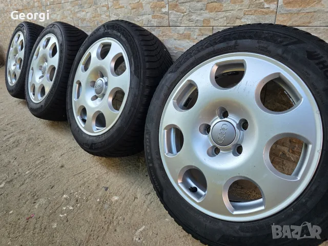 Продавам ОРИГИНАЛНИ джанти+гуми 16 ' цола 5x112 AUDI A4,a6 7,J ET45 централен отвор 57,1, снимка 2 - Гуми и джанти - 55468122