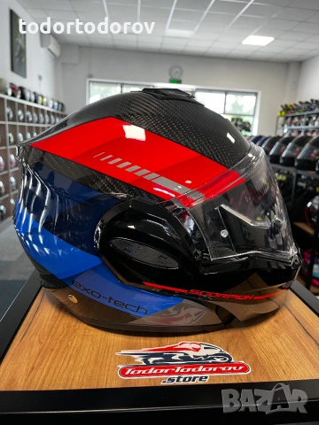 Отваряема мото каска SCORPION Exo-Tech Evo Carbon Rover Red/ BLUE L 59-60 293.18 лв. / 149.90 €, снимка 2 - Аксесоари и консумативи - 54988482