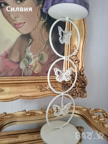 Свещник с пеперуди 🦋🦋🦋, снимка 2 - Декорация за дома - 27600167