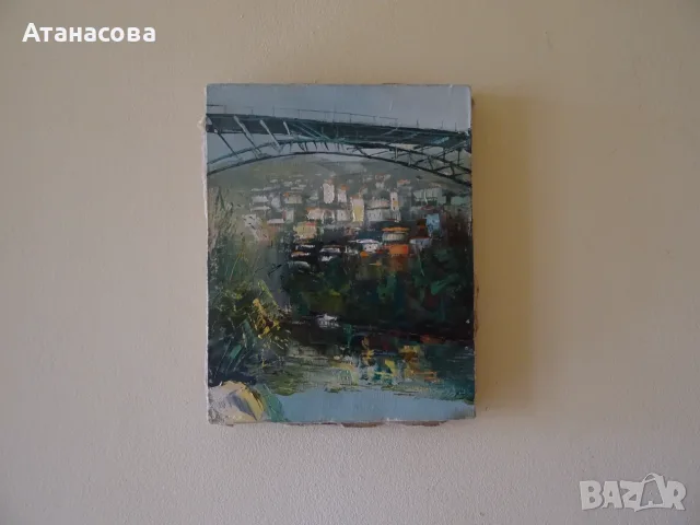 М. ИВАНОВ картина "Пейзаж от В. Търново" масло 1998 г