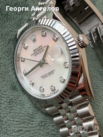 Rolex DateJust 41 126334 Jubilee Верижка с Диаманти и Перлен Циферблат, снимка 7 - Мъжки - 55062448