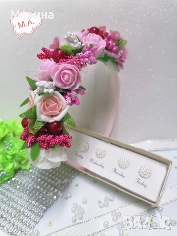 Китка за глава, вариант 31, снимка 4 - Аксесоари за коса - 54183239