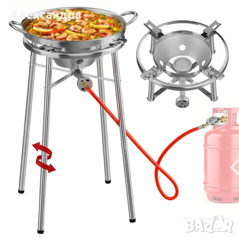HOMELUX комплект за паеля с модулен газов котлон и тиган 41 cm, снимка 4 - Друга електроника - 55669939