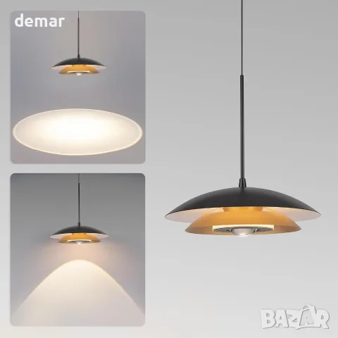 LED висящ полилей с регулируема височина, (приглушено горно и фокусно долно осветление), 12W, 3000K