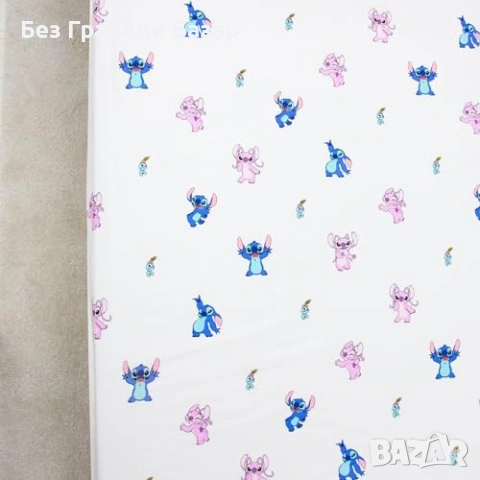 Нов Lilo Stitch Disney детски чаршаф с ластик 90x200 Stitch Angel анимационен герой дизайн, снимка 7 - Спално бельо и завивки - 54651525
