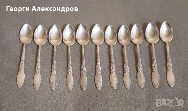 11 Старинни АРИСТОКРАТИЧНИ ПОСРЕБРЕНИ ЛЪЖИЧКИ за КАФЕ ЧАЙ Германия