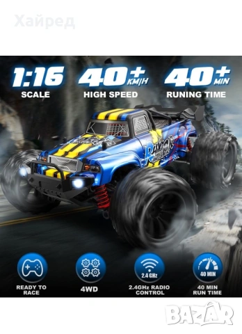 Нов Супер бърз джип с дистанционно управление Развиващ 40км/ч, снимка 2 - Коли, камиони, мотори, писти - 54165989