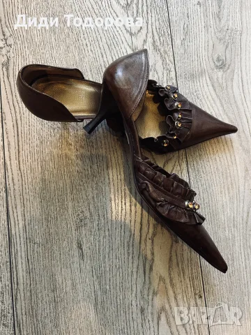 Елегантни италиански кожени обувки на ток "Vero Cuoio"