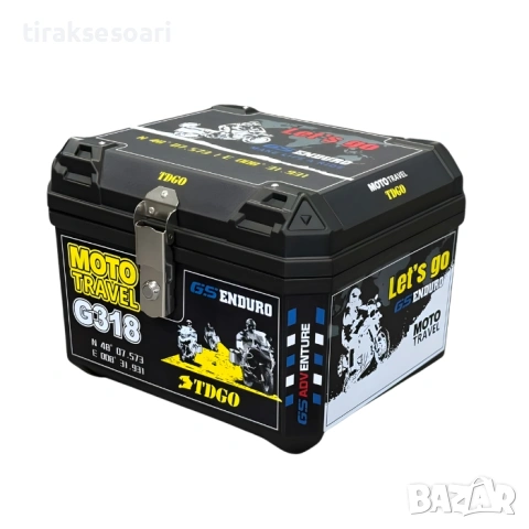 Куфар за мотор 57L заден багажник с ключ универсален мото куфар PA1527-1