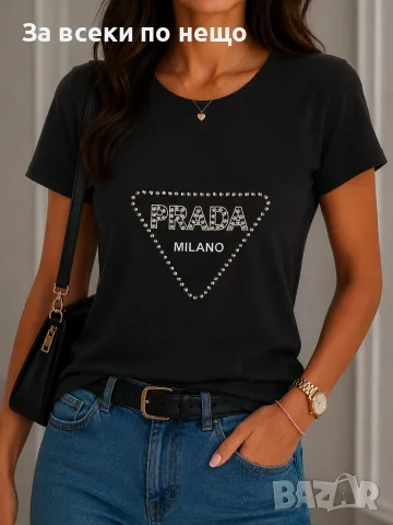 Prada Дамска Тениска👕Дамска Блуза С Къс Ръкав Прада Код A1618, снимка 2 - Тениски - 55356694