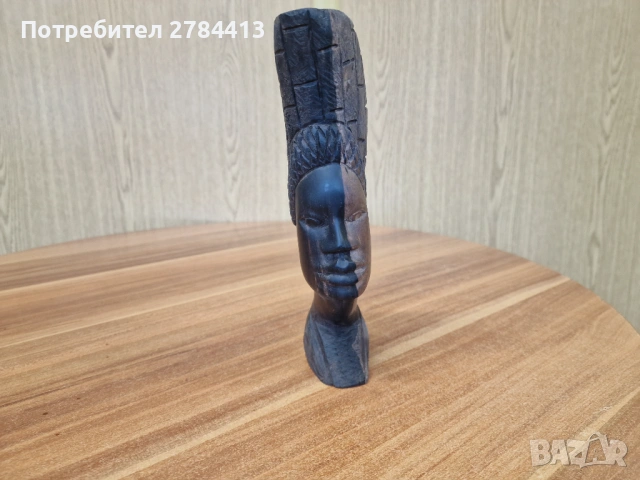 Африканска статуетка / дърворезба 24 см., снимка 3 - Статуетки - 54363354