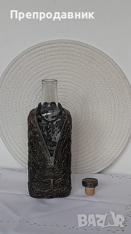 Ръчно изработена бутилка за вино, ракия или други напитки, снимка 7 - Декорация за дома - 54003920