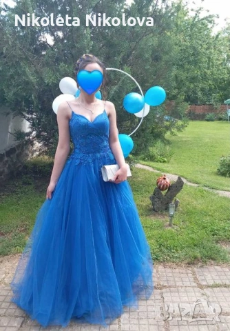 Абитюриентска рокля с подарък обеци и колие, снимка 3 - Рокли - 54482795