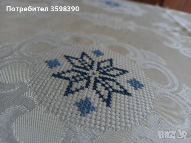 Памучна покривка с ръчна бродерия 185×135 см, снимка 2 - Покривки за маси - 54449279