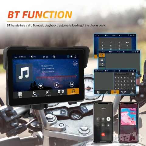 7" Навигация за Мотоциклет Мултимедия за мотор CarPlay Android Auto Водоустойчива IP67 Дисплей мото, снимка 13 - Аксесоари и консумативи - 55230098