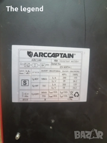 Електрожен 200А ARCCAPTIAN , снимка 3 - Железария - 55166291