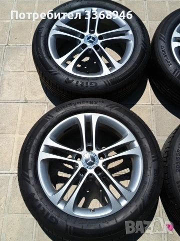 Оригинални джанти Мерцедес 17" 5х112 Mercedes 5x112 с гуми 205/55/17 дот1525 нови комплект , снимка 3 - Гуми и джанти - 55038630