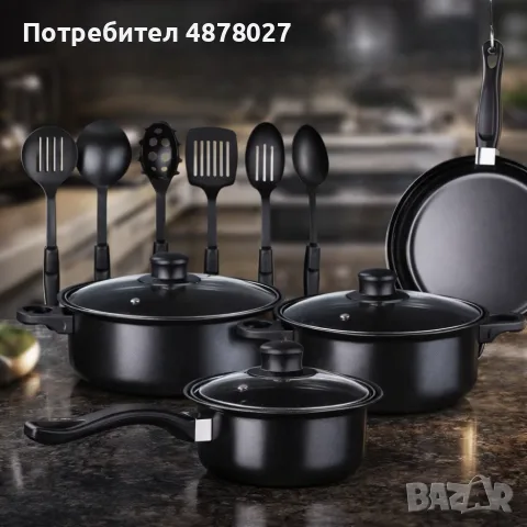 Комплект съдове за готвене от 13 части,незалепващо покритие,за използване на индукционни котлони и п, снимка 6 - Съдове за готвене - 55450460