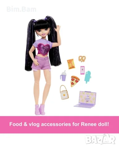 Оригинална кукла Barbie Dream Besties - Renee с 11 видео аксесоара , снимка 2 - Кукли - 55393567